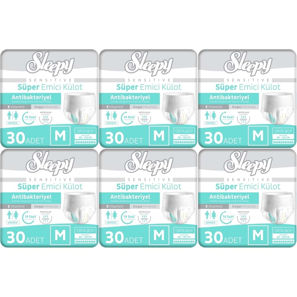 Sleepy Hasta Bezi Yetişkin Emici Külot M - Orta - Medium 180 Adet (6PK*30)