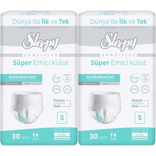 Sleepy Hasta Bezi Yetişkin Emici Külot S - Küçük - Small 60 Adet (2PK*30)