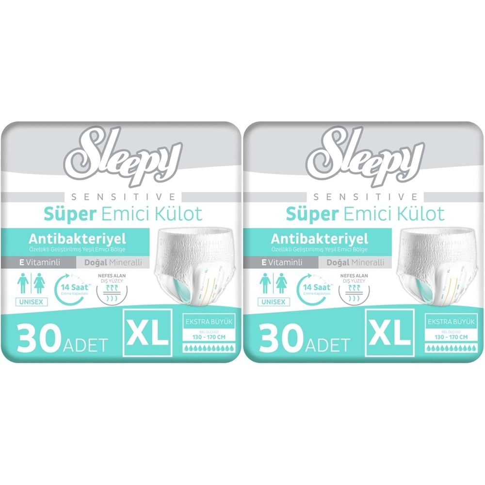 Sleepy Hasta Bezi Yetişkin Emici Külot XL - Ekstra Büyük - Extra Large 60 Adet (2PK*30)