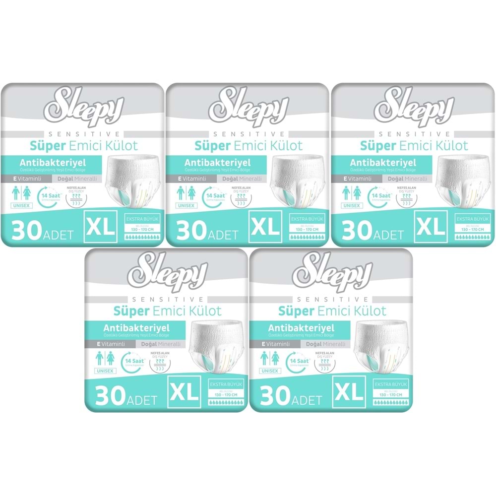 Sleepy Hasta Bezi Yetişkin Emici Külot XL - Ekstra Büyük - Extra Large 150 Adet (5PK*30)