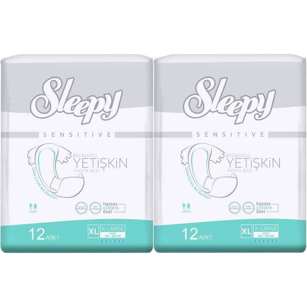 Sleepy Hasta Bezi Bel Bantlı XL-Extra Large Boy 24 Adet (2Pk*12)