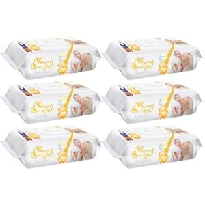 Sleepy Islak Havlu Mendil 90 Yaprak Sensitive 6 Lı Set Plastik Kapaklı