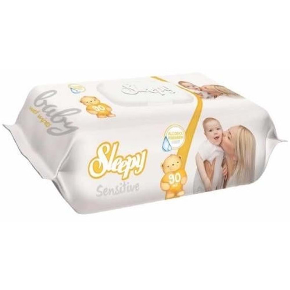 Sleepy Islak Havlu Mendil 90 Yaprak Sensitive 6 Lı Set Plastik Kapaklı