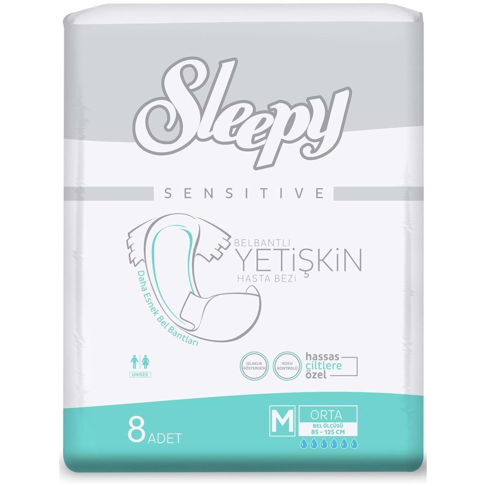 Sleepy Hasta Bezi Bel Bantlı Medium - Orta Boy 40 Adet Ekonomik Pk (5PK*8)