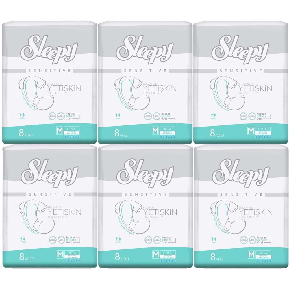 Sleepy Hasta Bezi Bel Bantlı Medium - Orta Boy 48 Adet Ekonomik Pk (6PK*8)