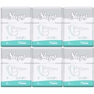 Sleepy Hasta Bezi Bel Bantlı Medium - Orta Boy 48 Adet Ekonomik Pk (6PK*8)