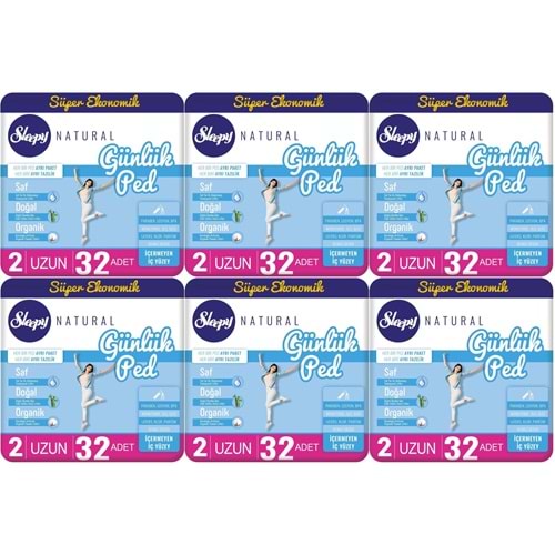 Sleepy Natural Günlük Ped Uzun 192 Adet Süper Ekonomik Pk (6PK*32)