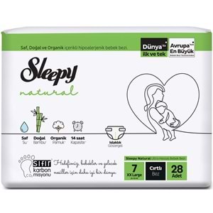 Sleepy Bebek Bezi Natural Beden:7 (20-30Kg) XX Large 168 Adet (6PK*28)