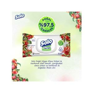 Solo Islak Havlu Mendil 50 Yaprak Limon & Biberiye-Elma Sirkesi & Karbonat (48 Li Karma Set)