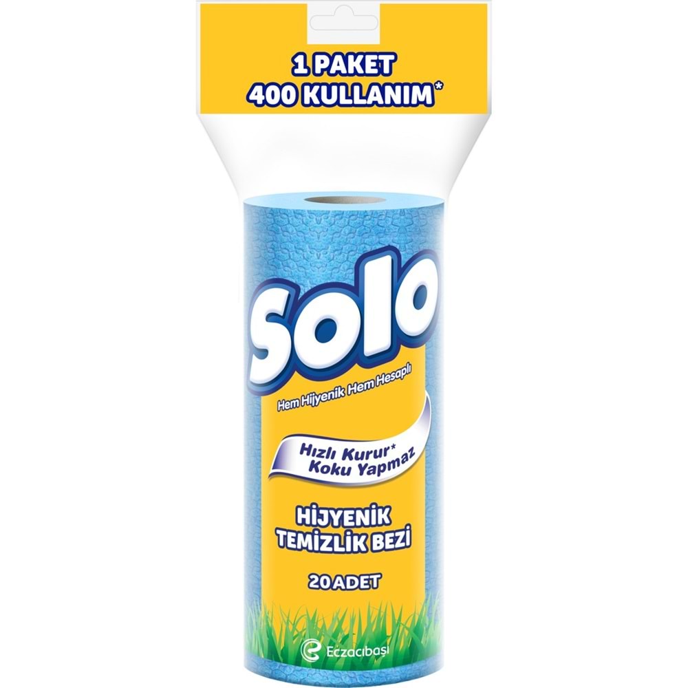 Solo Hijyenik Temizlik Bezi (İç adet 20 Li) (Kokusuz ve Hızla Kuruyan) (2 Li Set)