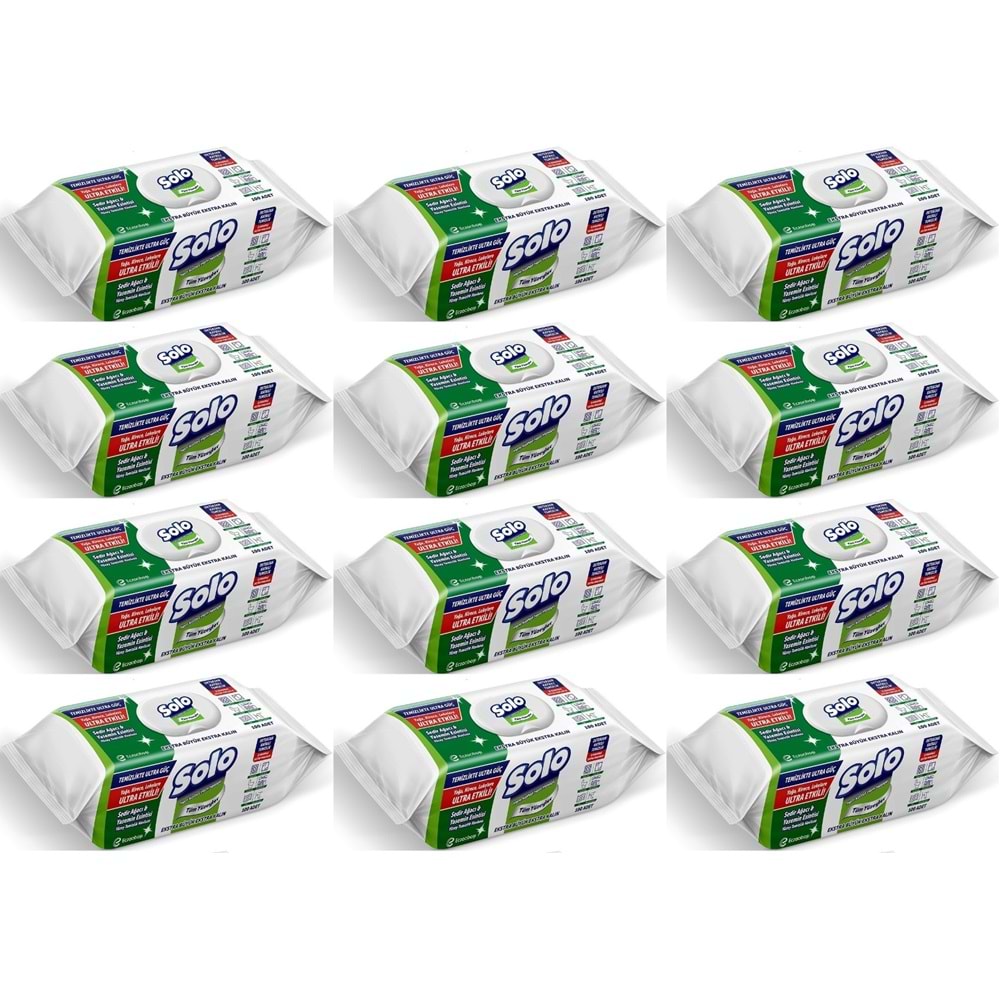 Solo Yüzey Temizlik Havlusu - Mendili 100 Yaprak Sedir Ağacı & Yasemin Esintisi (12 Li Set) 1200 Ypk