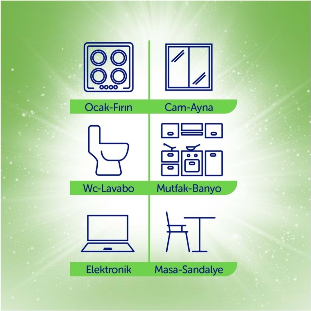 Solo Yüzey Temizlik Havlusu - Mendili 100 Yaprak Beyaz Sabun Ferahlığı (5 Li Set) 500 Yaprak