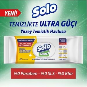 Solo Yüzey Temizlik Havlusu - Mendili 100 Yaprak Limon & Portakal Tazeliği (4 Lü Set) 400 Yaprak