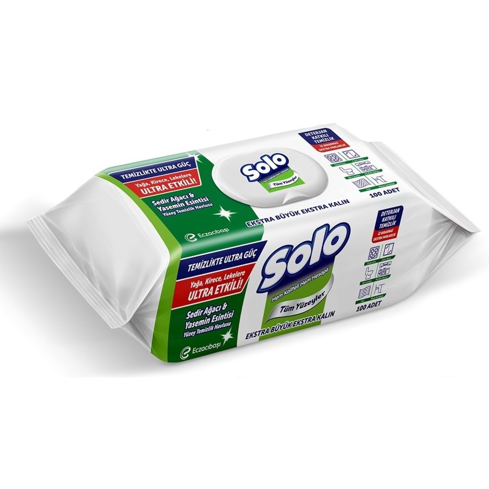 Solo Yüzey Temizlik Havlusu (Beyaz Sabun/Sedir/Okaliptus/Limon) (Karma 4 Lü Set) 400 Yaprak