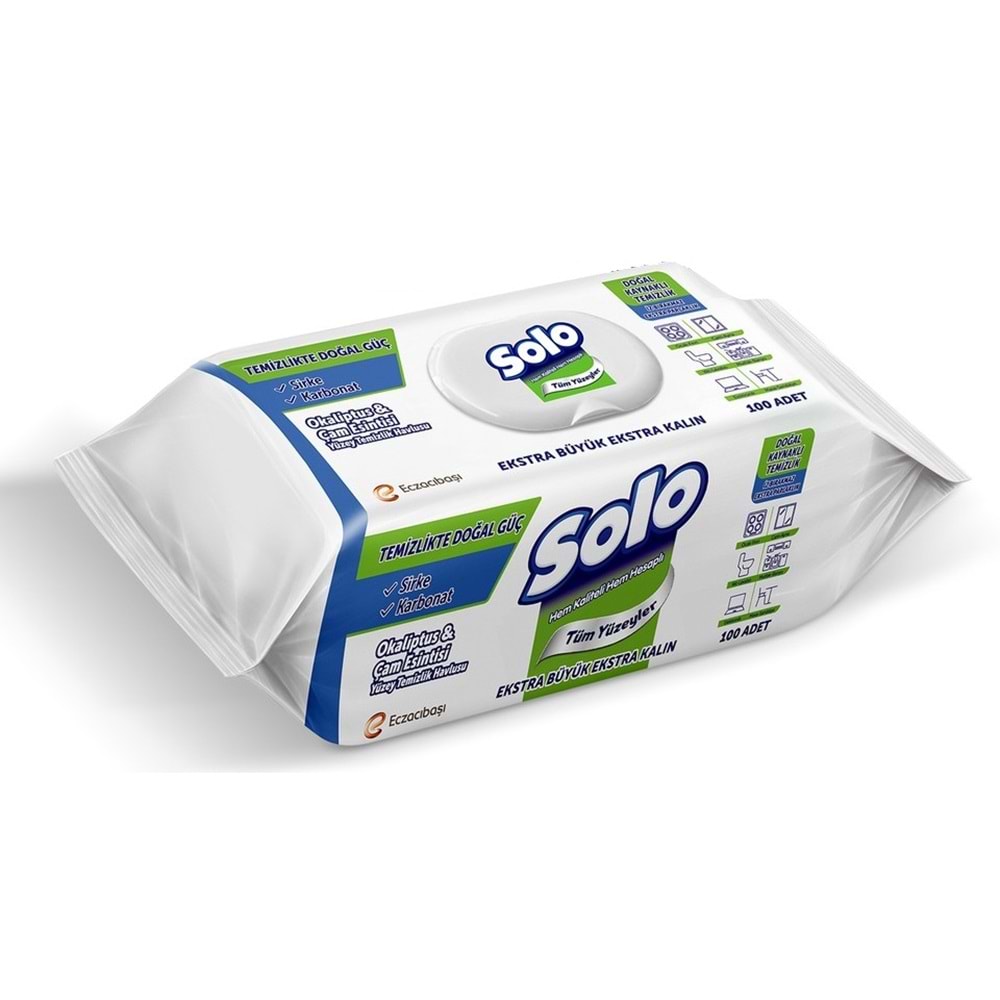 Solo Yüzey Temizlik Havlusu (Beyaz Sabun/Sedir/Okaliptus/Limon) (Karma 12 Li Set) 1200 Yaprak