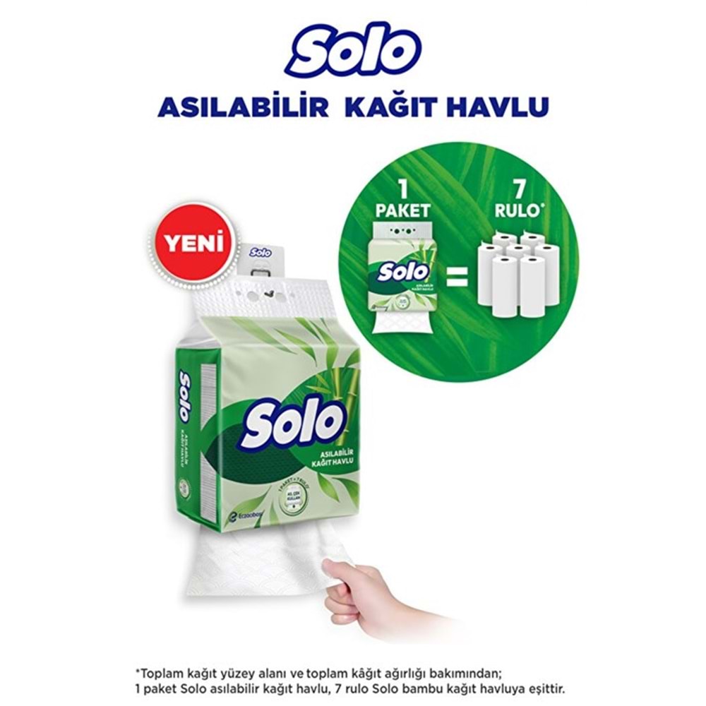 Solo Asılabilir Kağıt Havlu (Hijyenik ve Pratik Kullanım İçin Uygun) (5 Li Set)