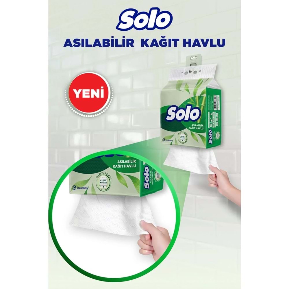 Solo Asılabilir Kağıt Havlu (Hijyenik ve Pratik Kullanım İçin Uygun) (6 Lı Set)