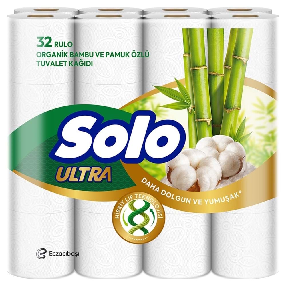 Solo Avantaj Set Ultra Kağıt Havlu 12 Li Rulo + 32 Rulo Tuvalet Kağıdı Organik Bambu ve Pamuk Özlü