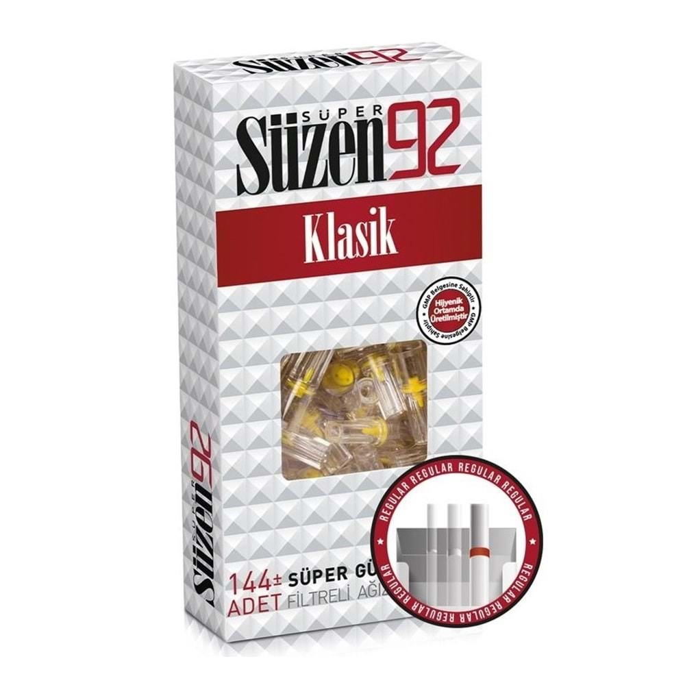 Süzen92 Klasik Sigara Ağızlık Filtresi 3456 Adet Fırsat Pk Kutu (24PK*144)