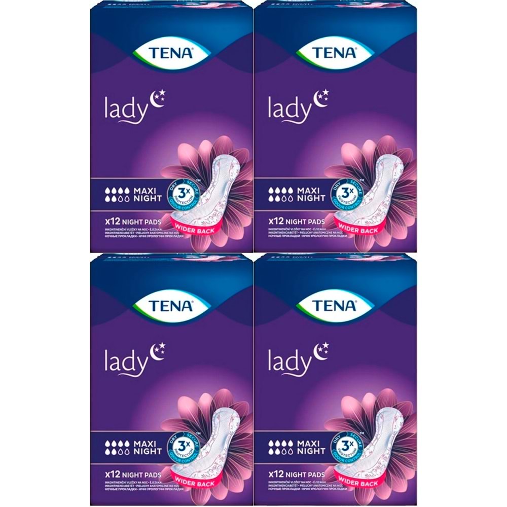 Tena Mesane Pedi Lady Maxi Night 48 Adet (4PK*12)