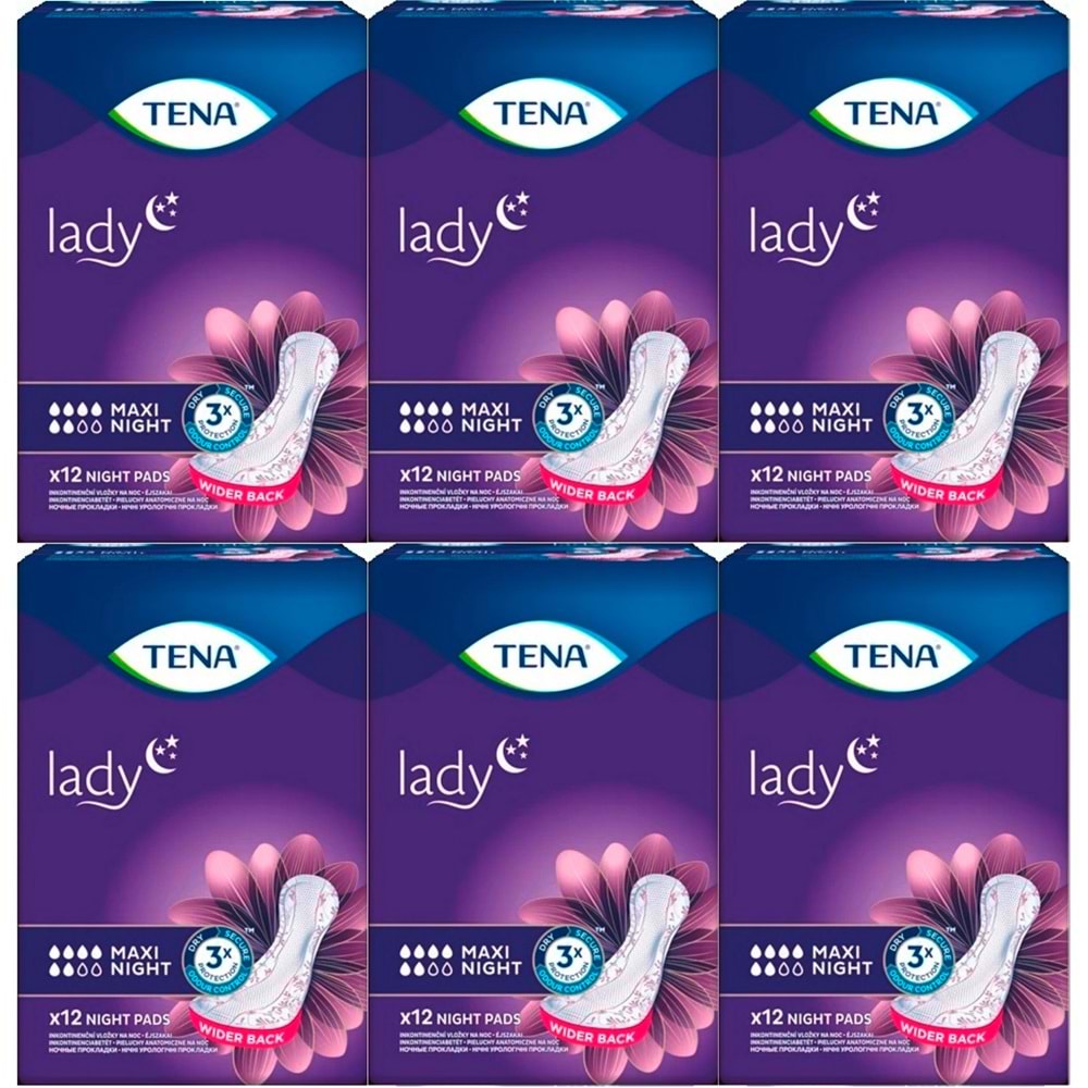 Tena Mesane Pedi Lady Maxi Night 72 Adet (6PK*12)