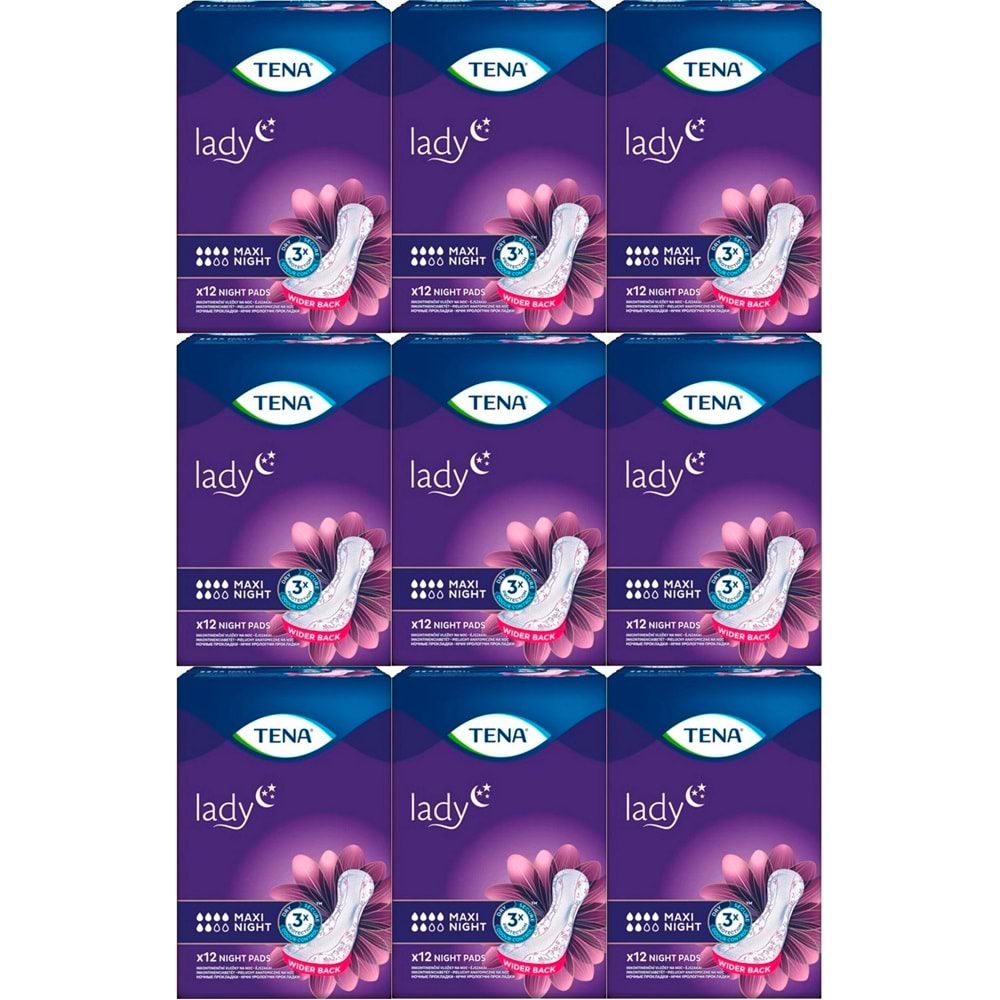 Tena Mesane Pedi Lady Maxi Night 108 Adet (9PK*12)