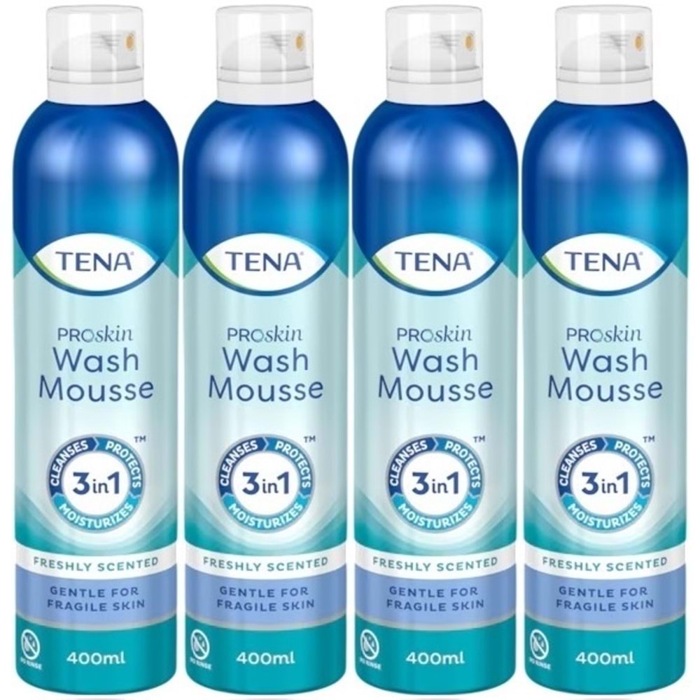 Tena Proskin Vücut Temizleme Köpüğü 400 ML (3 in 1 Arada) (4 Lü Set)
