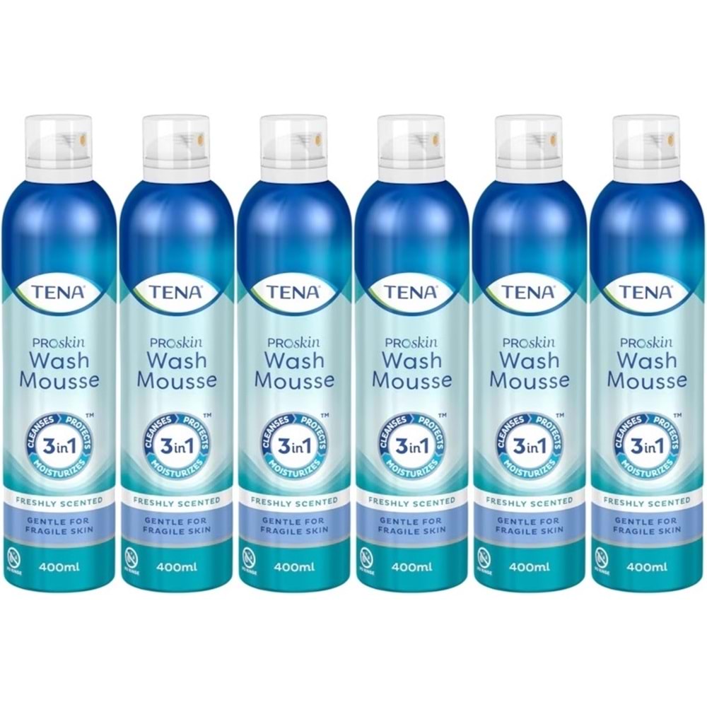 Tena Proskin Vücut Temizleme Köpüğü 400 ML (3 in 1 Arada) (6 Lı Set)