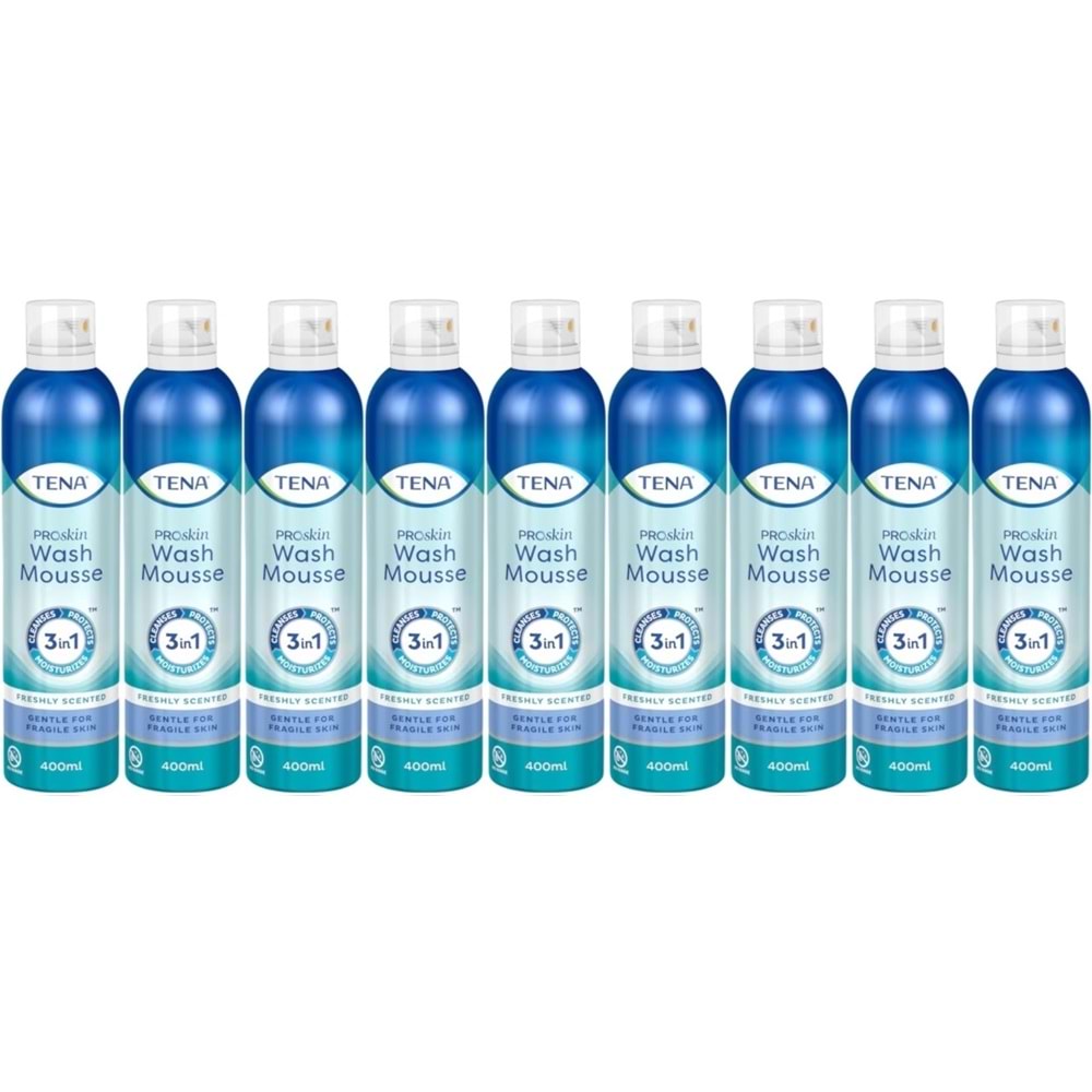 Tena Proskin Vücut Temizleme Köpüğü 400 ML (3 in 1 Arada) (9 Lu Set)