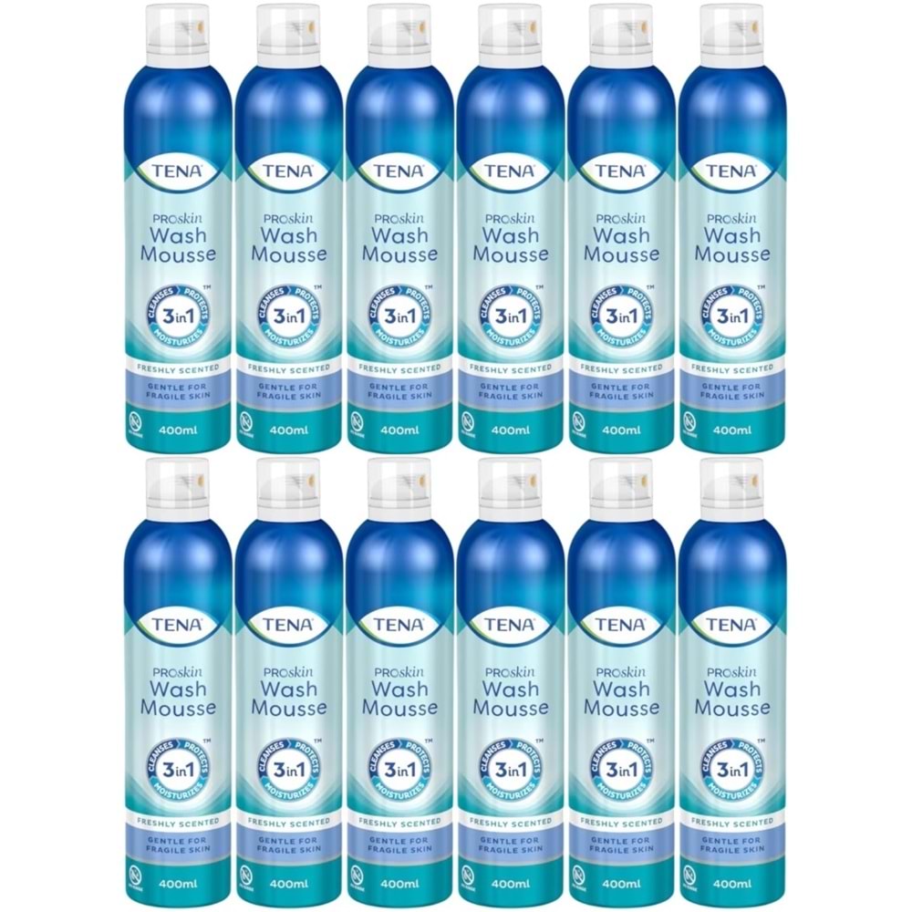 Tena Proskin Vücut Temizleme Köpüğü 400 ML (3 in 1 Arada) (12 Li Set)