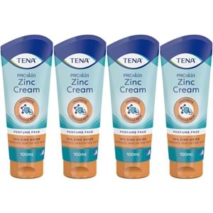 Tena Proskin Çinko Krem 100 ML (Yatan hastalar için Koruyucu - Onarıcı) (4 Lü Set)