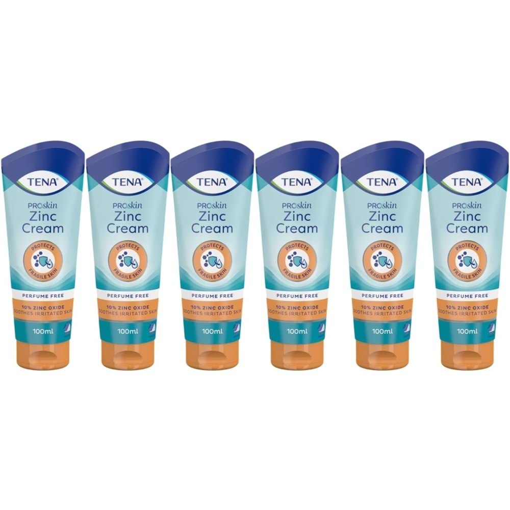 Tena Proskin Çinko Krem 100 ML (Yatan hastalar için Koruyucu - Onarıcı) (6 Lı Set)