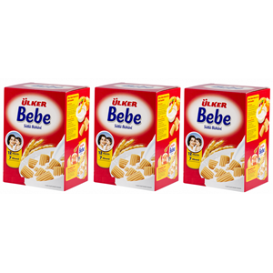Ülker Sütlü Bebe Bisküvisi 800GR (12 Vitaminli 7 Minarelli) Kutu (3 Lü Set)