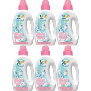 Uni Baby Çamaşır Yumuşatıcı 1500Ml Hassas Ciltler İçin/Hipoalerjenik (Pembe) (6 Lı Set)