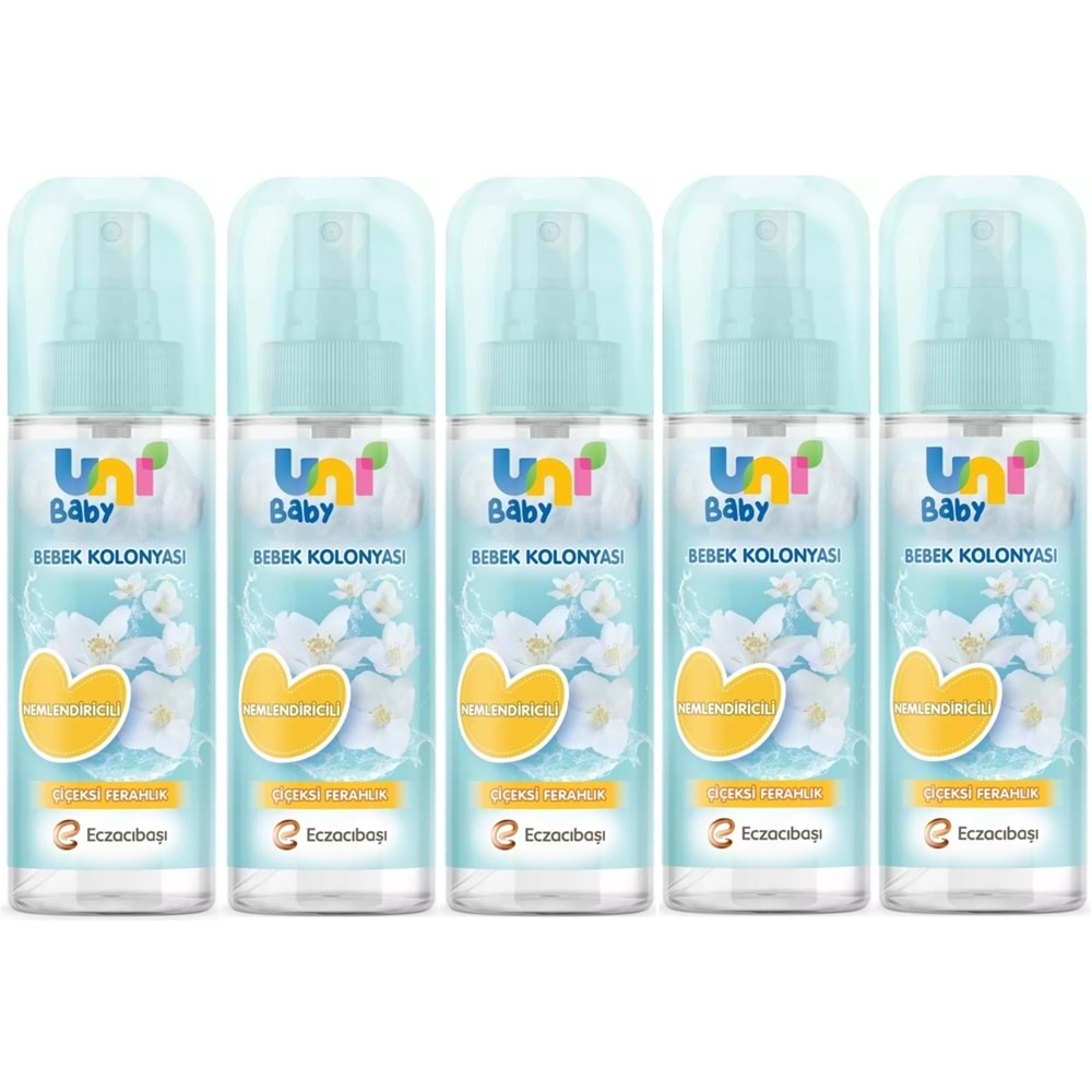 Uni Baby Bebek Kolonyası 150ML Nemlendiricili/Çiçeksi Ferahlık (5 Li Set)