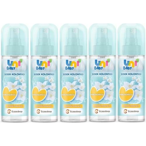 Uni Baby Bebek Kolonyası 150ML Nemlendiricili/Çiçeksi Ferahlık (5 Li Set)
