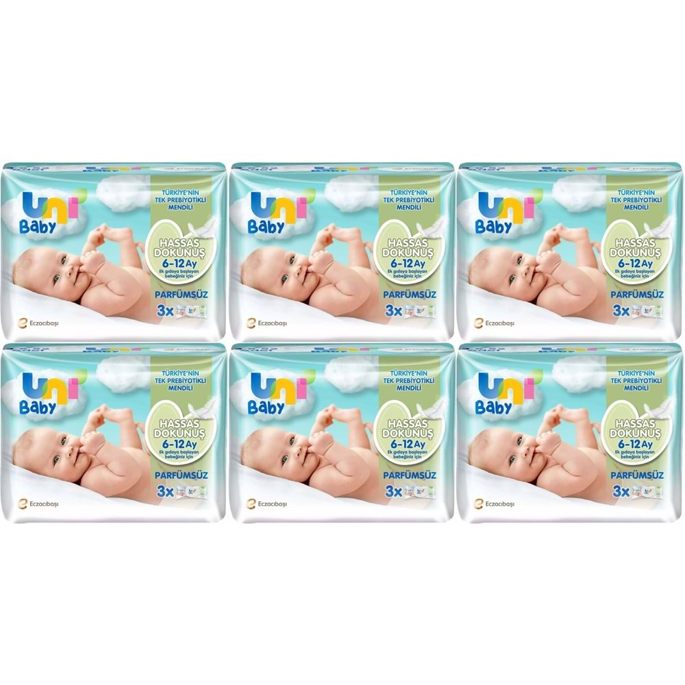 Uni Baby Islak Havlu Hassas Dokunuş 52 Yaprak (18 Li Set) 936 Yaprak (6PK*3)