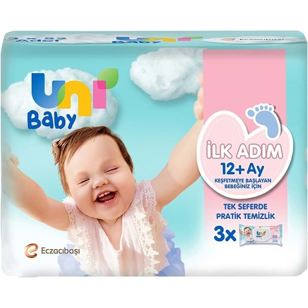 Uni Baby Islak Havlu Mendil İlk Adım 52 Yaprak (9 Lu Set) 468 Yaprak (3PK*3)