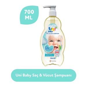 Uni Baby Bebek Saç ve Vücut Şampuanı 700ML Klasik (Pompalı) (4 Lü Set)