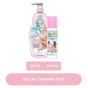 Uni Baby Bebek Kolay Tarama Saç ve Vücut Şampuanı 700ML + Kolay Saç Tarama Spreyi 200ML (Karma Set)