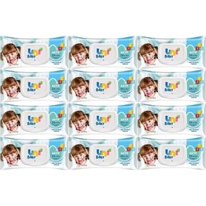 Uni Baby Islak Havlu Mendil 72 Yaprak Aktif (12 Li Set) 864 Yaprak Plastik Kapaklı