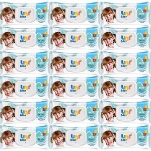 Uni Baby Islak Havlu Mendil 72 Yaprak Aktif (18 Li Set) 1296 Yaprak Plastik Kapaklı