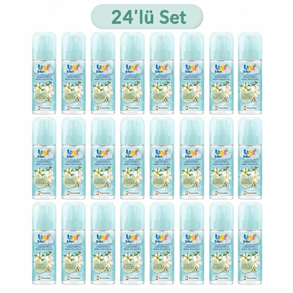 Uni Baby Bebek Kolonyası 150ML Nemlendiricili - Bahar Çiçekleri (24 Lü Set)