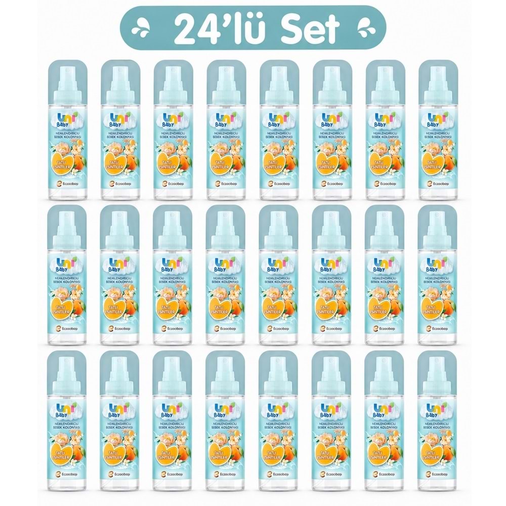 Uni Baby Bebek Kolonyası 150ML Nemlendiricili - Tatlı Esintiler (24 Lü Set)