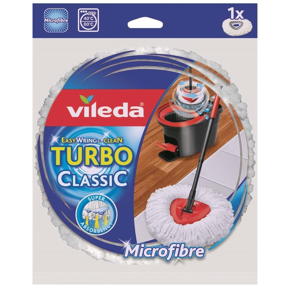 Vileda Turbo Yedek Mop Paspas Ucu (%100 Mikrofiber) (3 Lü Set)