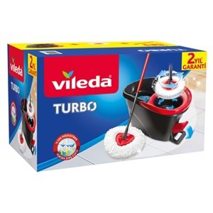 Vileda Turbo Pedallı Temizlik Seti (Komple Set)+Vileda Actifibre Mikrofiber Bez (Paket İçi 2 Li Pk)
