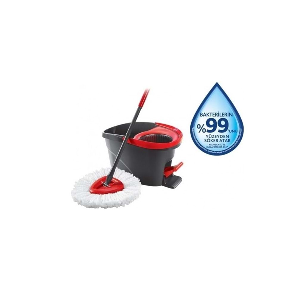 Vileda Turbo Pedallı Temizlik Seti (Komple Set)+ Turbo Yedek Mop Paspas Ucu Mikrofiber (2 Adet)