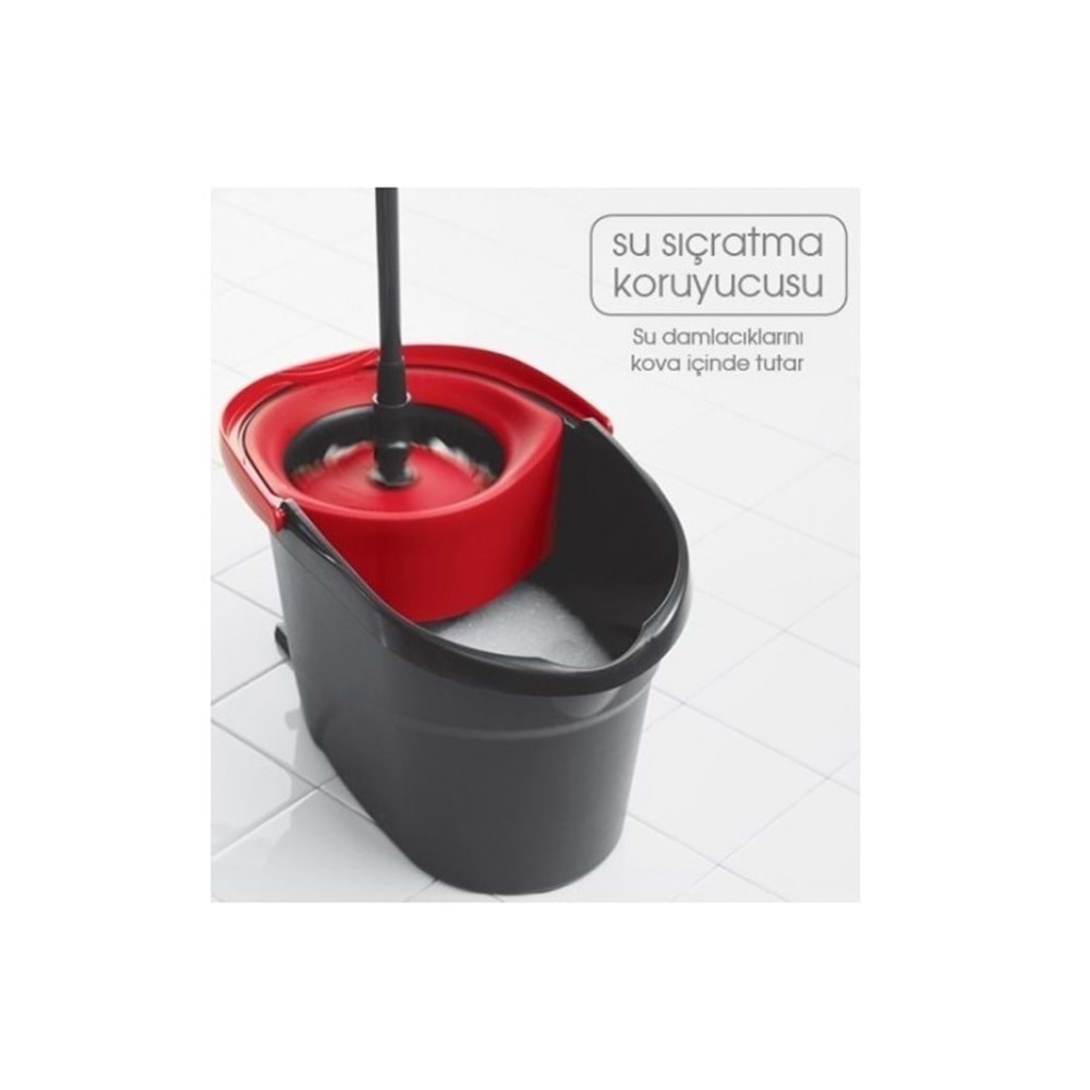 Vileda Turbo Pedallı Temizlik Seti (Komple Set)+ Turbo Yedek Mop Paspas Ucu Mikrofiber (2 Adet)