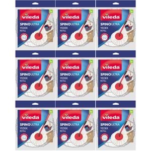 Vileda Spino Ultra Yedek Mop Paspas Ucu (%100 Mikrofiber) (9 Lu Set)