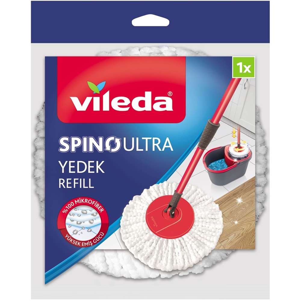 Vileda Spino Ultra Yedek Mop Paspas Ucu (%100 Mikrofiber) (12 Li Set)